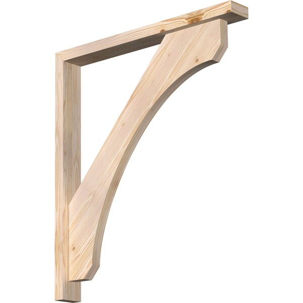 Ekena Millwork Legacy Block Smooth Bracket w/ Offset Brace, Douglas Fir, 3 1/2"W x 30"D x 34"H BKT0402X30X34LEC05SDF - main